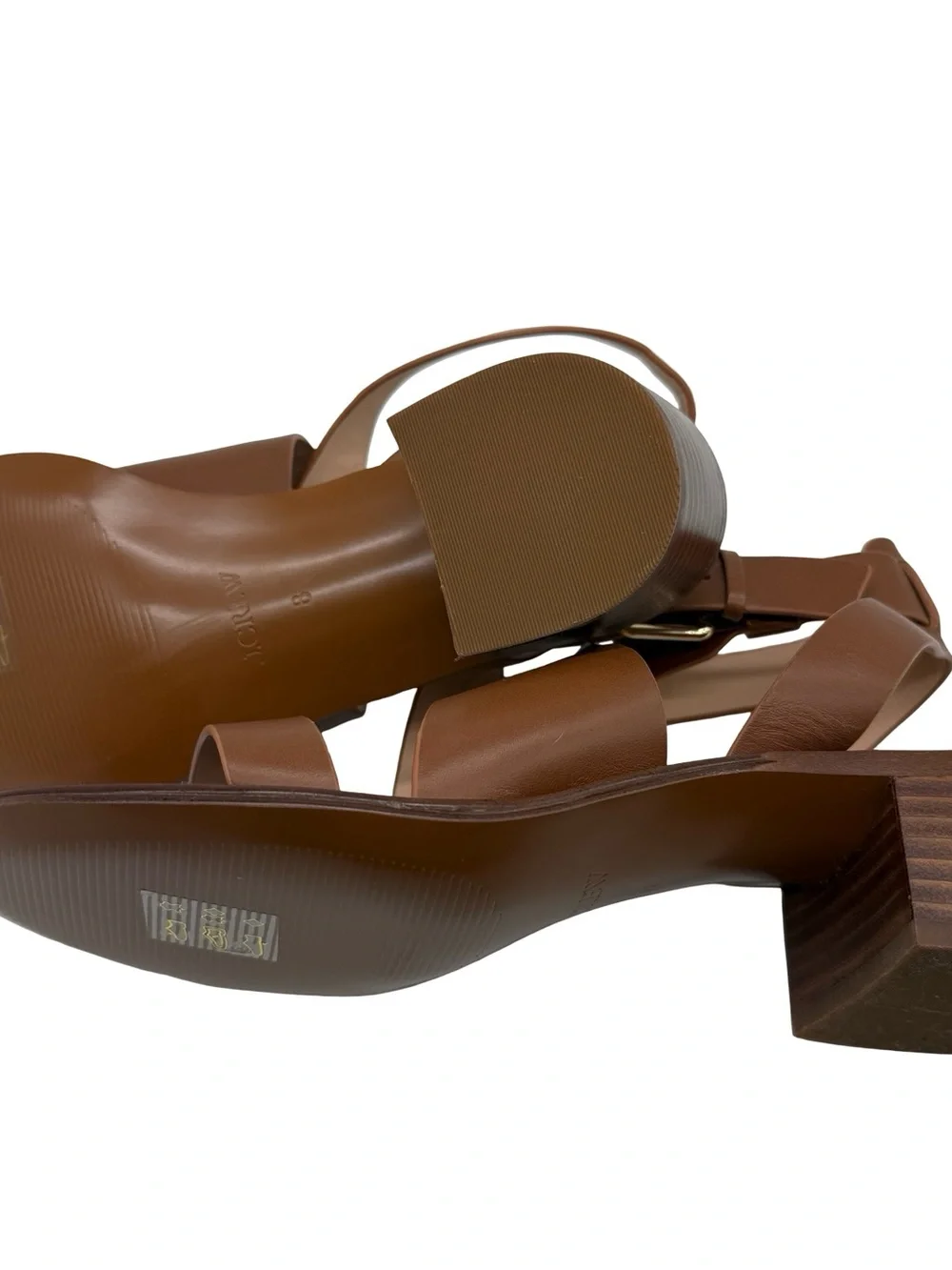 J Crew Cross-strap block-heel sandals in leather Brown Travel Vacation Wedding